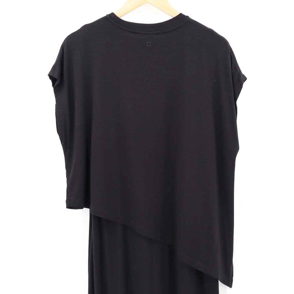 Sweaty Betty Mellow Midi Dress Sz M Black Asymmetrical Viscose Blend Minimalist - Picture 4 of 8
